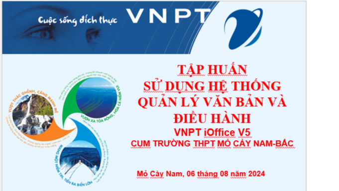 TRƯỜNG THPT CHÊ GHÊ -VA -RA PHỐI HỢP VỚI VNPT BẾN TRE TỔ CHỨC TẬP HUẤN SỬ DỤNG HỆ THỐNG QUẢN LÝ VĂN BẢN VÀ ĐIỀU HÀNH VNPT IOFFICE V5 CHO CÁC TRƯỜNG THPT Ở  HUYỆN MỎ CÀY NAM VÀ MỎ CÀY BẮC